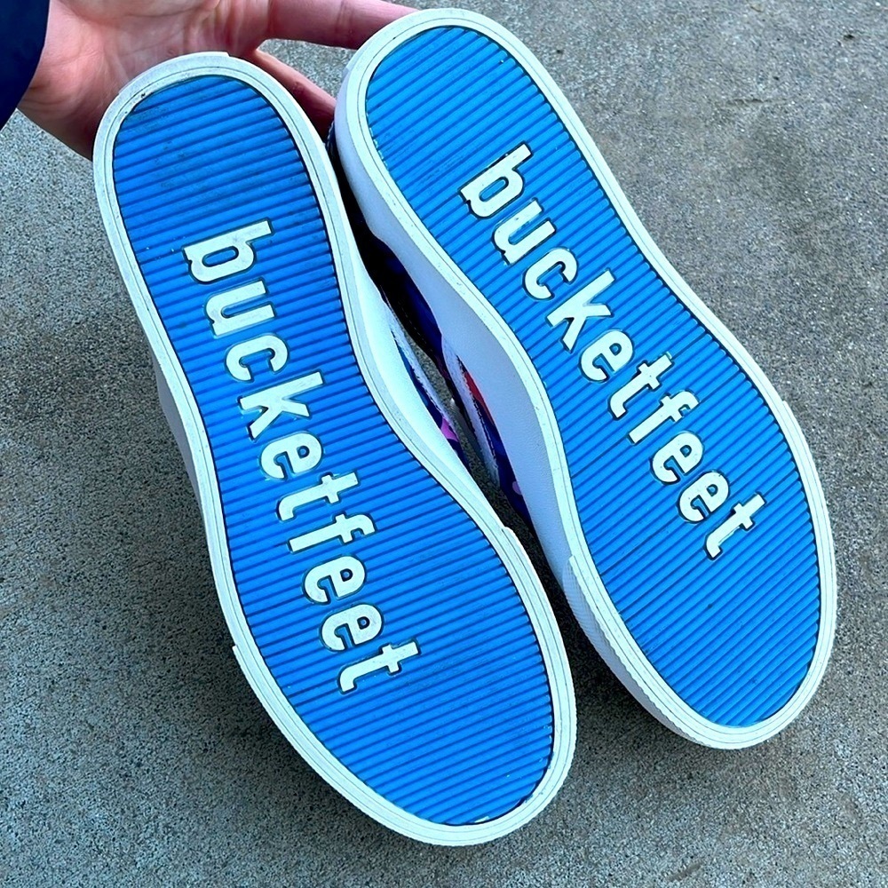 BUCKETFEET Blue Coral Kelp Pattern Shoes Size 8 - Picture 6 of 13